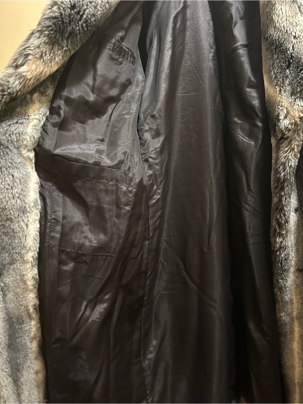 Komarov Gray and Black Faux Fur Long Coat - Picture 3 of 5